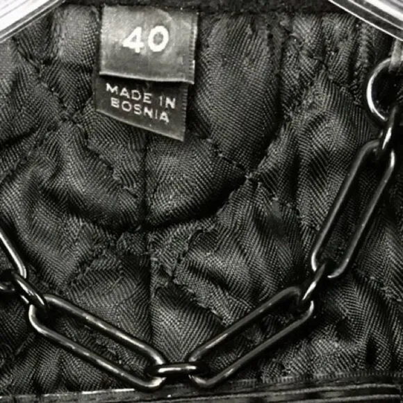 Belstaff Dallington Double Breast Cropped Pea Coat Cashmere/Wool Blend Black S - Picture 14 of 16